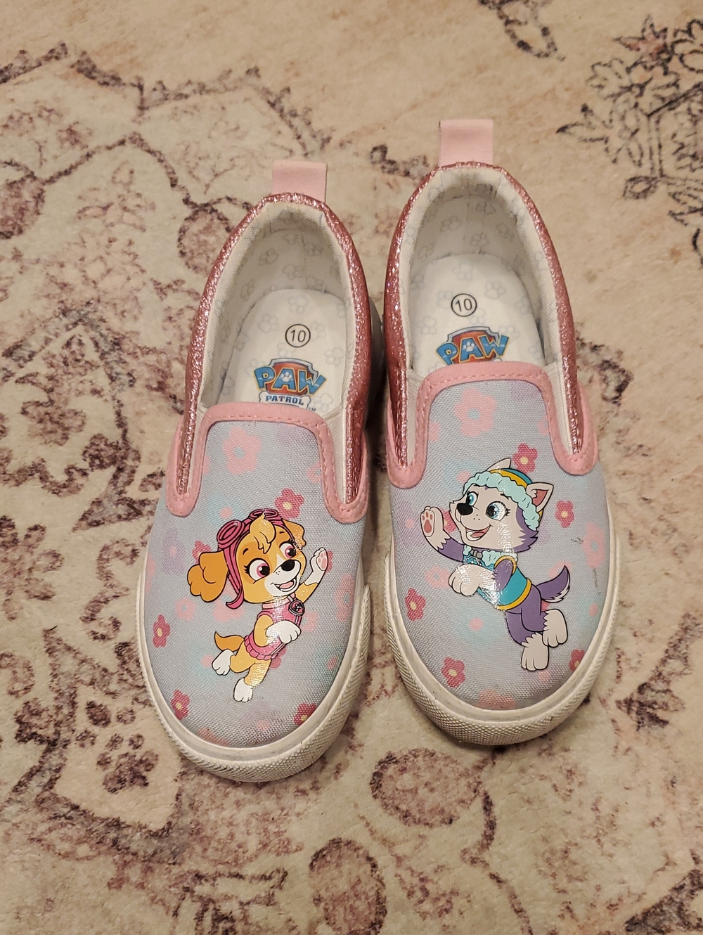 Paw Patrol Girls Slip-On Sneakers in Light Pink & Lilac
